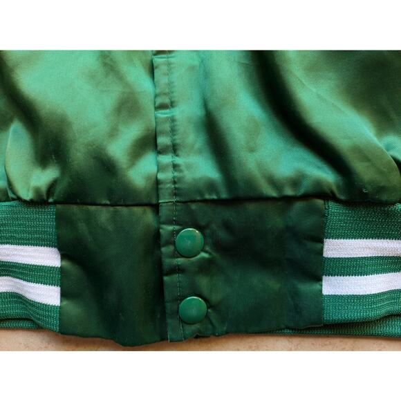 Boston Celtics 80s CHALK LINE satin bomber jacket XL green NBA vintage St Pats - Picture 7 of 7